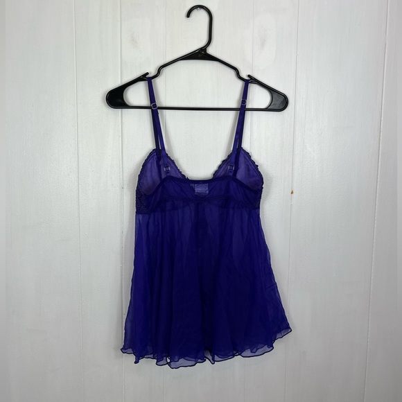 Frederick’s Of Hollywood Purple Sheer Babydoll Cami Sz M - Picture 7 of 10